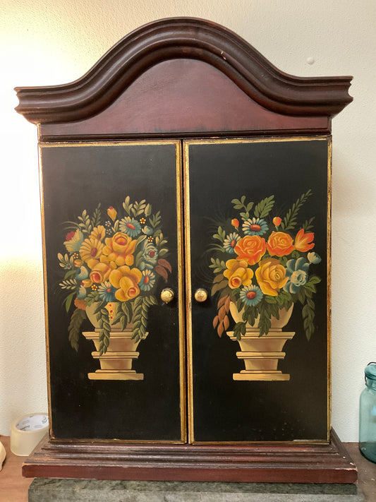 Vintage Floral Wall Cabinet