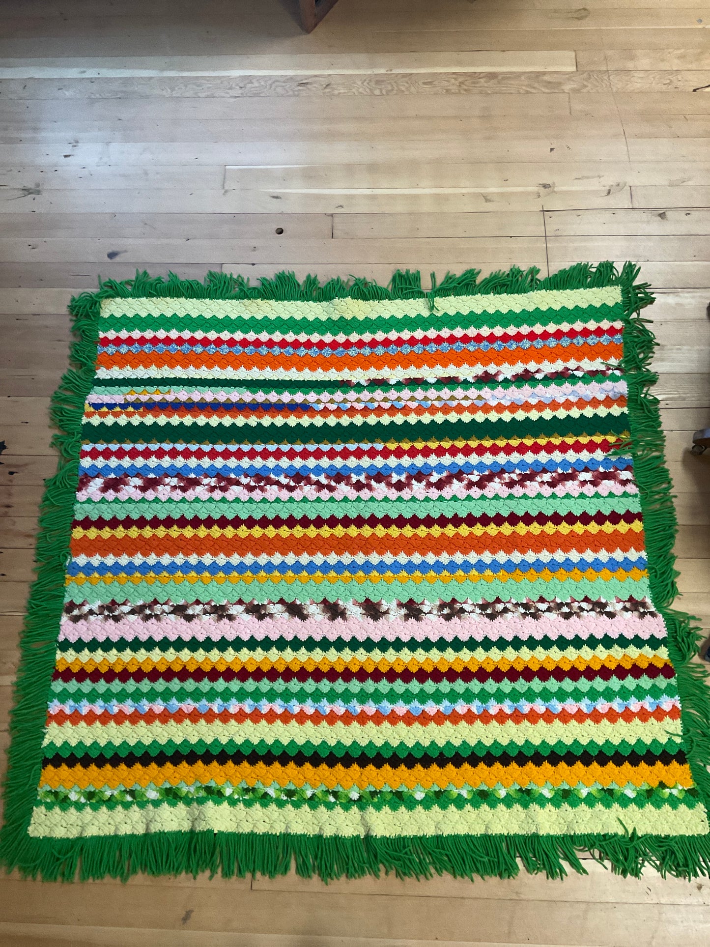 Multi-Color Crochet Throw