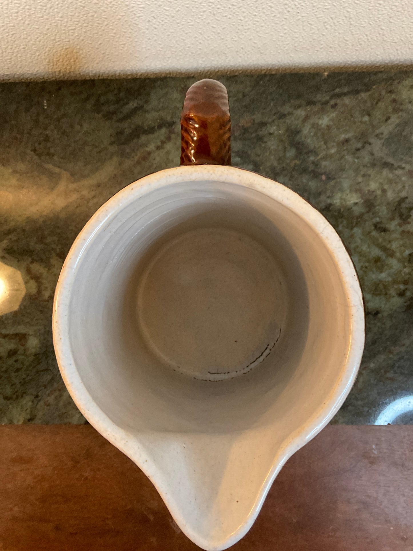 Antique Brown Salt Glazed Stoneware Pitcher