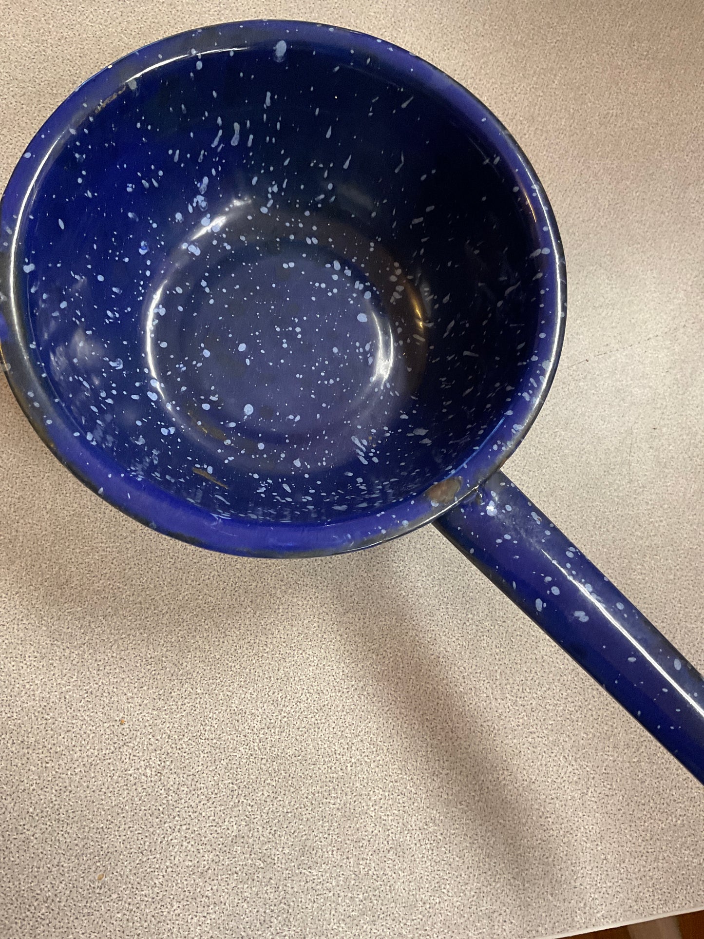 Blue Speckled  Enamelware Saucepan