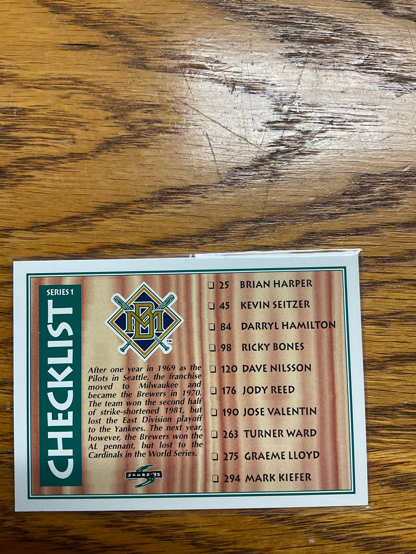 Baseball Checklist