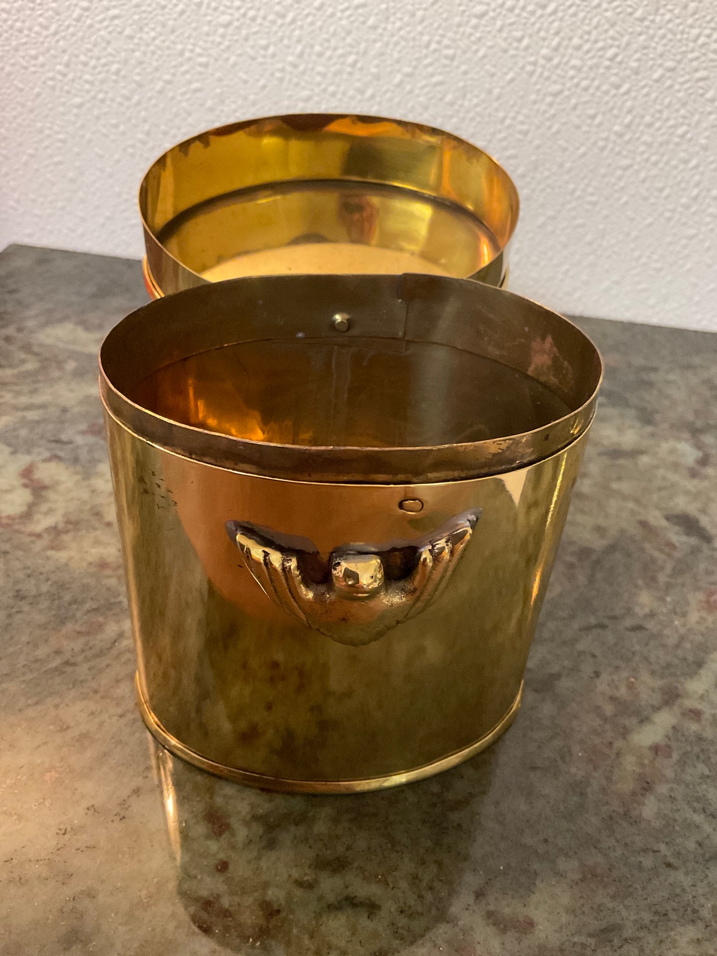 Brass Trinket Canister with/ Phoenix Emblem