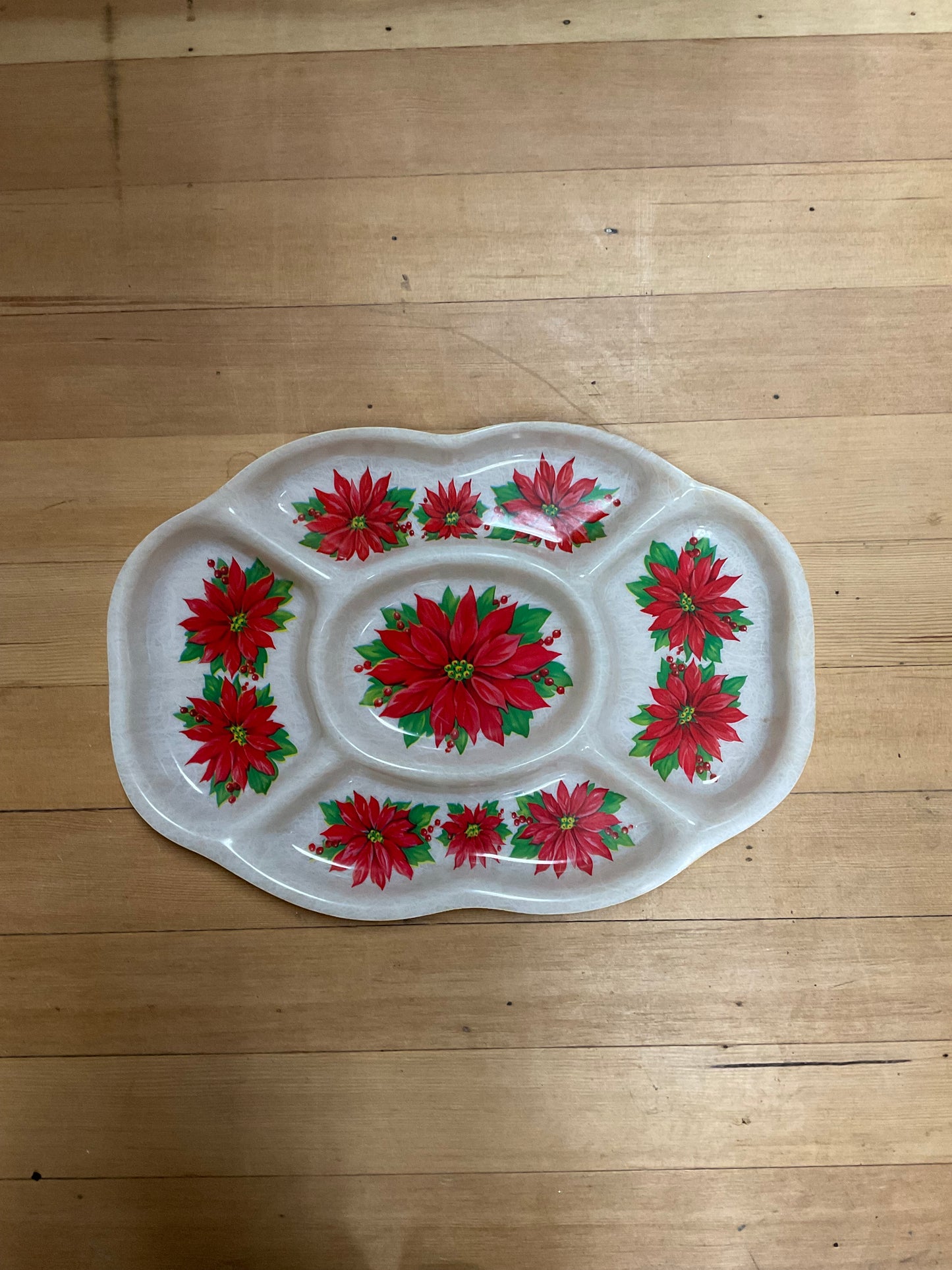 Vintage Plastic Christmas Platter