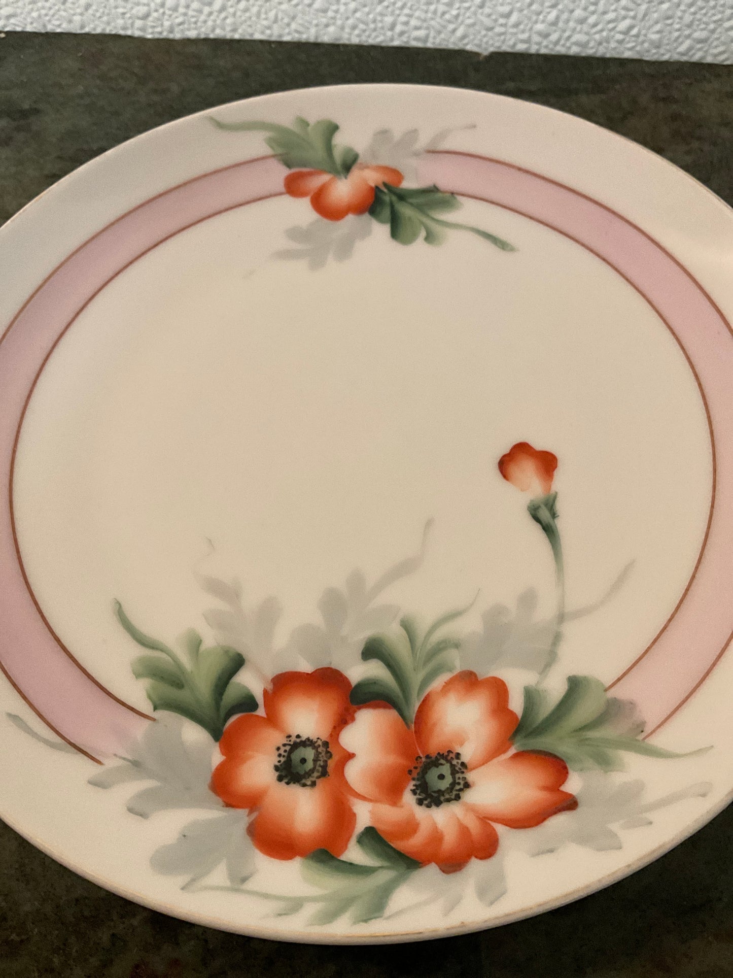 Vintage Meito China Hand Painted Floral  Plate