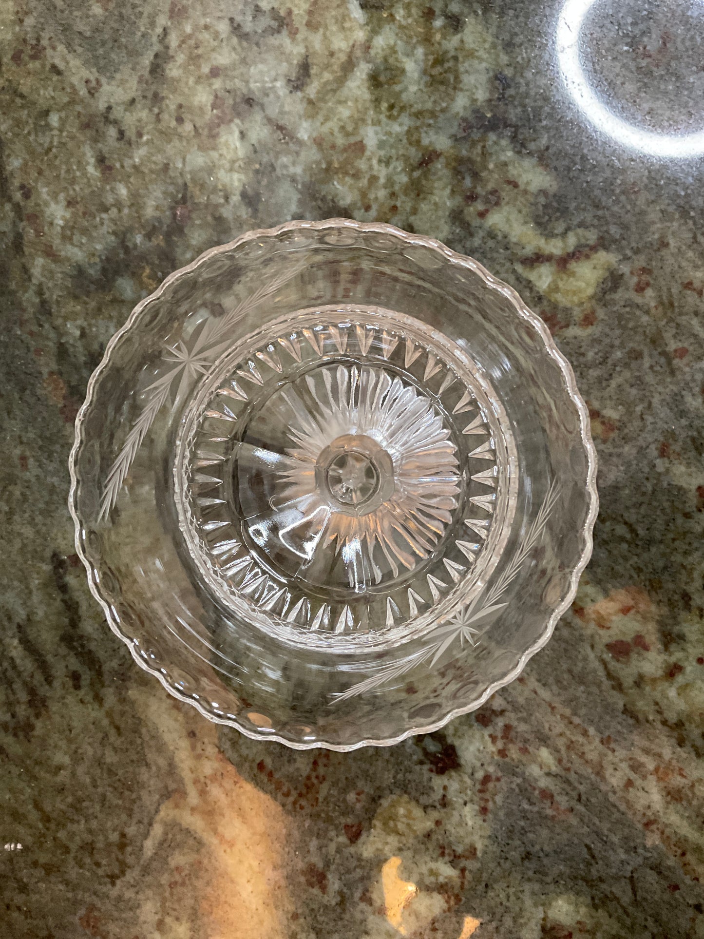 UV Early American Pattern Glass Compote