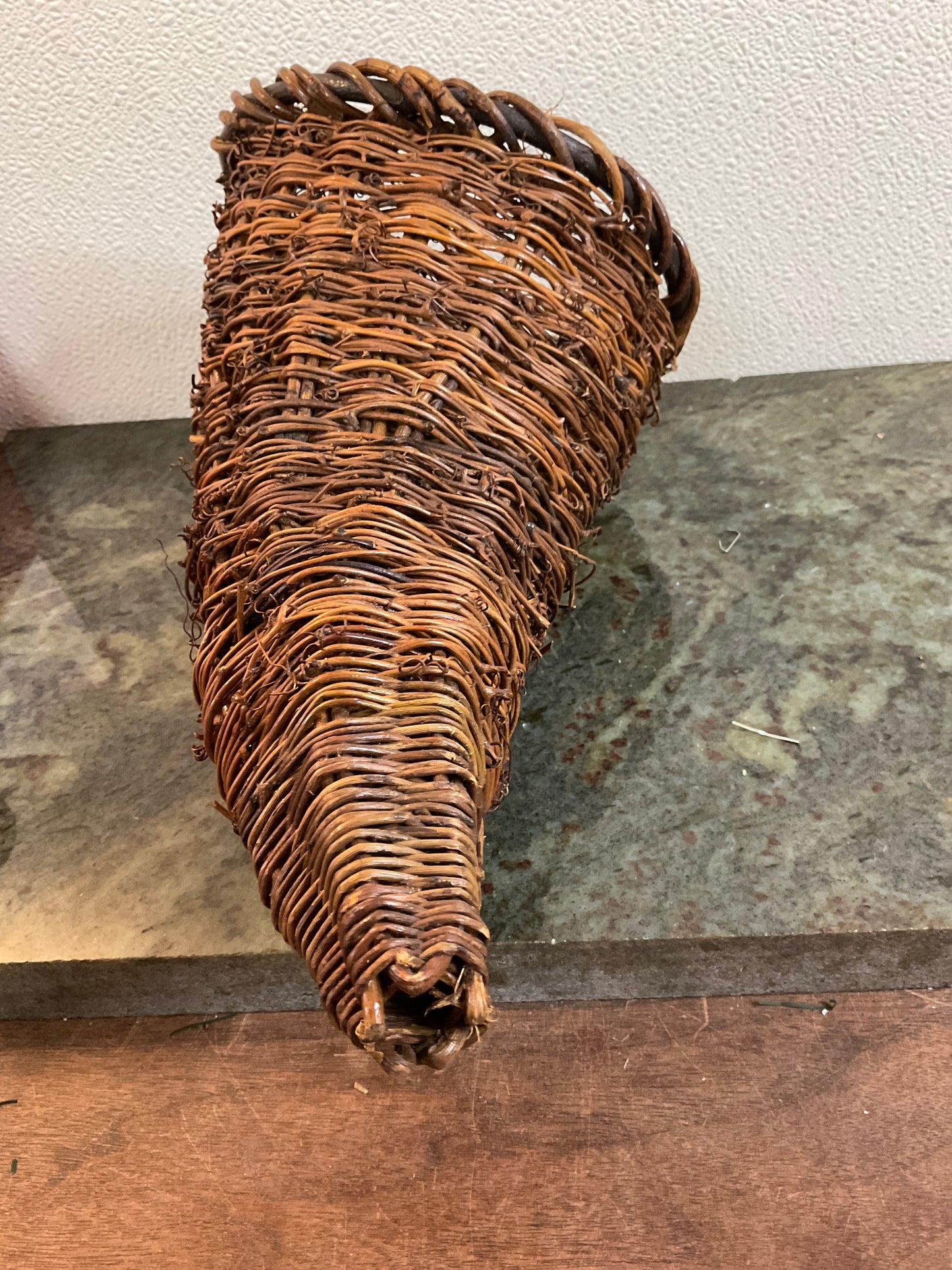 Wicker Twig Basket Horn Decoration