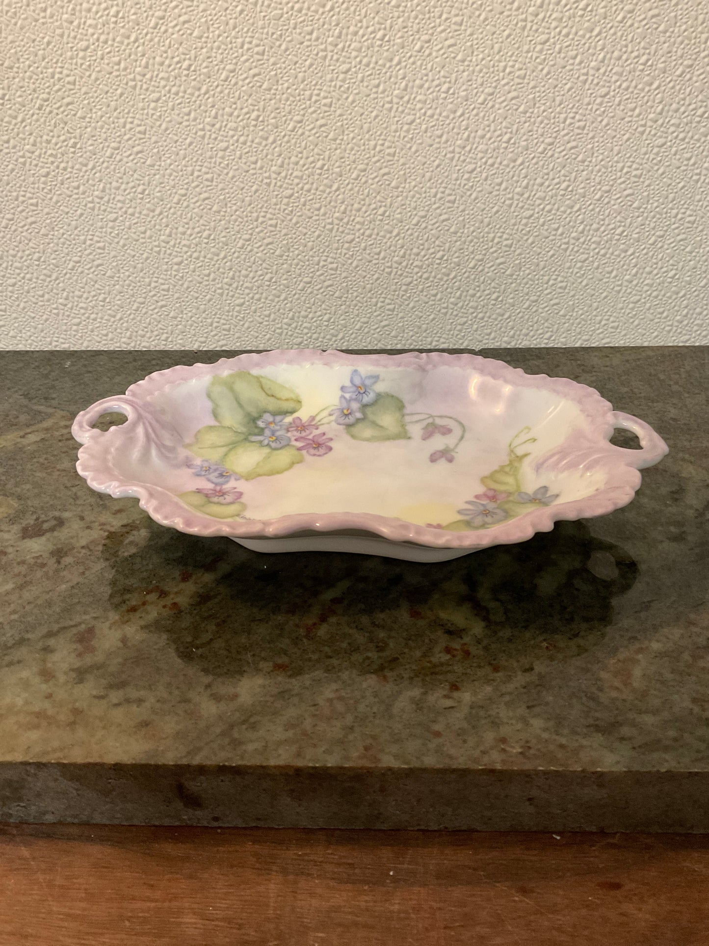 Vintage Floral Glass Dish