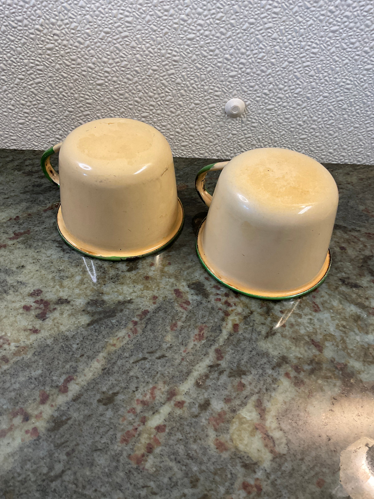 Set of Two Vintage Enamalware Mugs