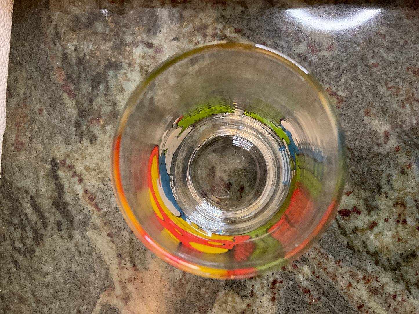 Vintage “ Lazy” Smurf Collectible Glass