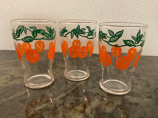 Smile Orange Set of 3 Juice Glasses