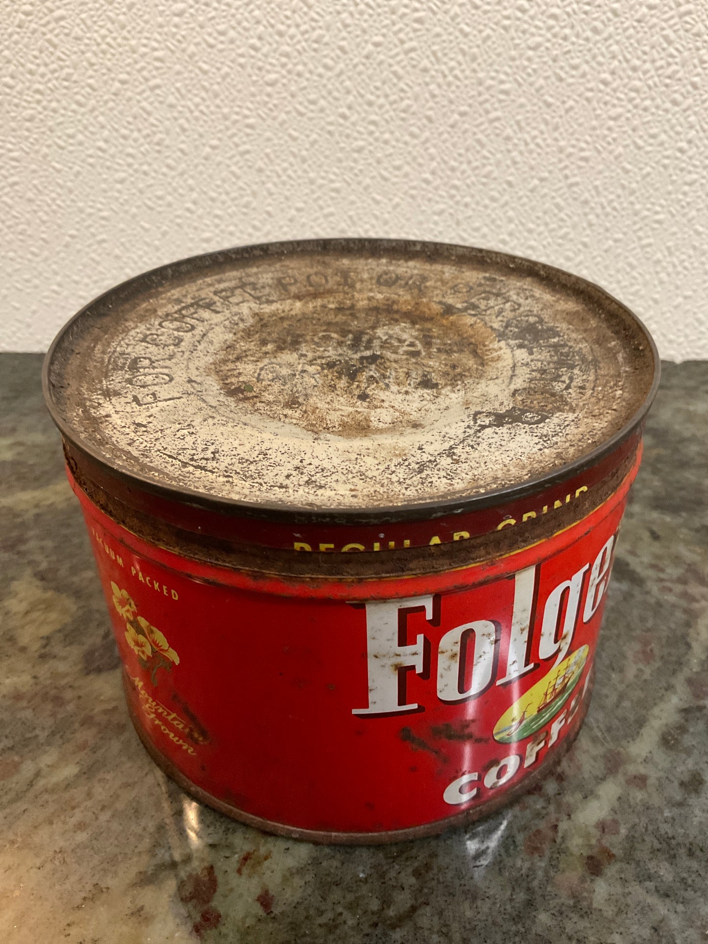 Vtg Folger’s 1950’s Tin