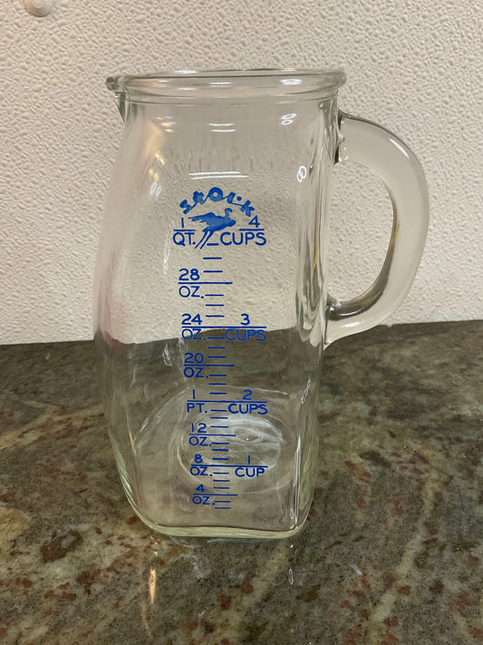 Vintage Stork Glass Baby Formula Measuring Pitcher