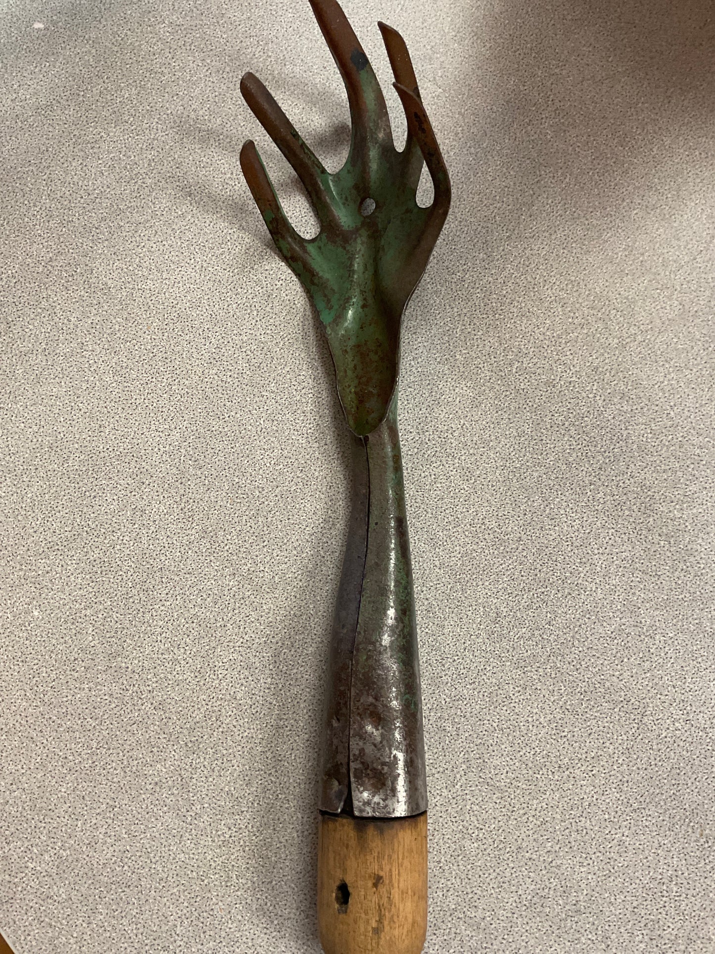 Vintage Green Hand Rake