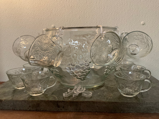 Complete Set Indiana Glass 26 pc Celebration Punch Set