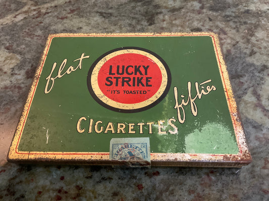 Vtg Lucky Strike Cigarette Tin