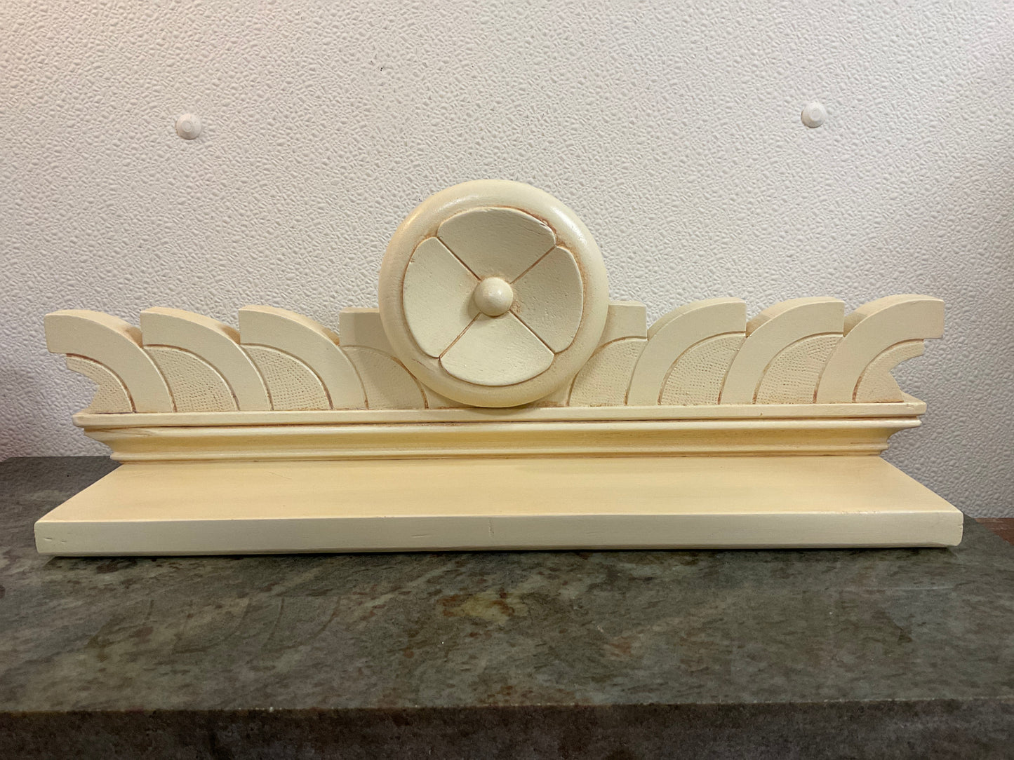 Cream Colored Shelf to Hang Two Ways