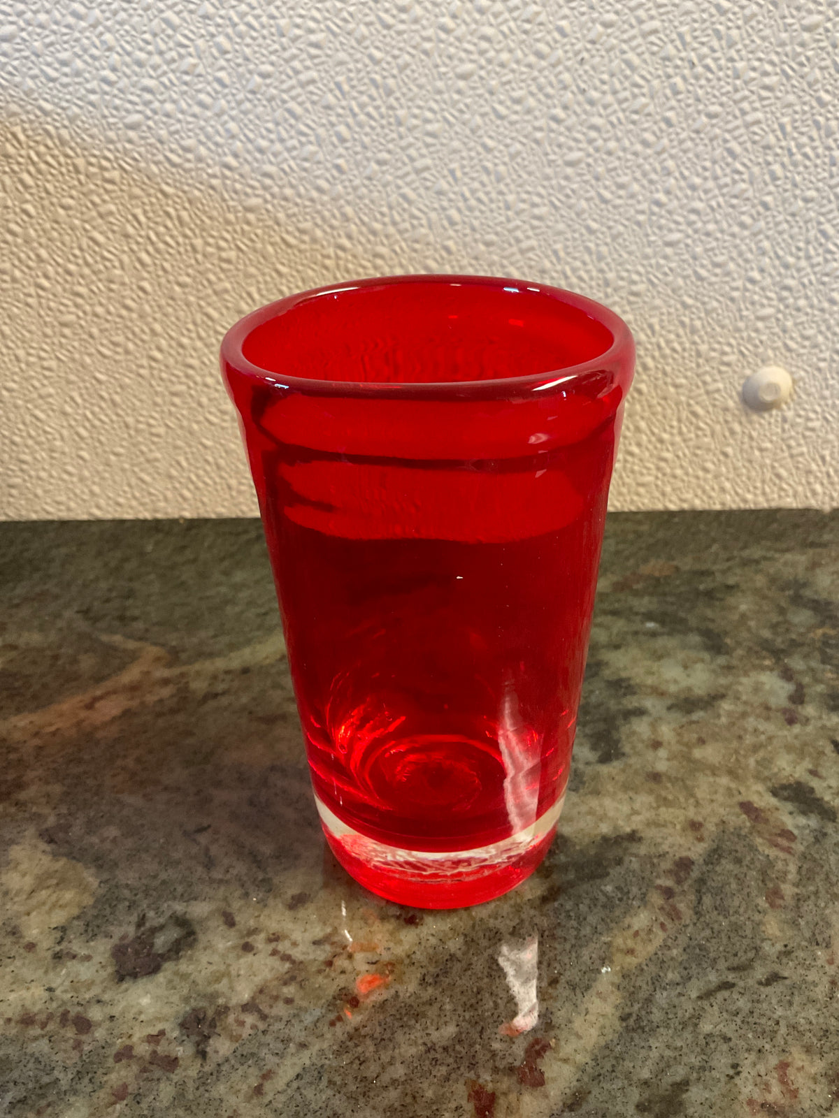 Vintage Hand Blown Red Glass Cup