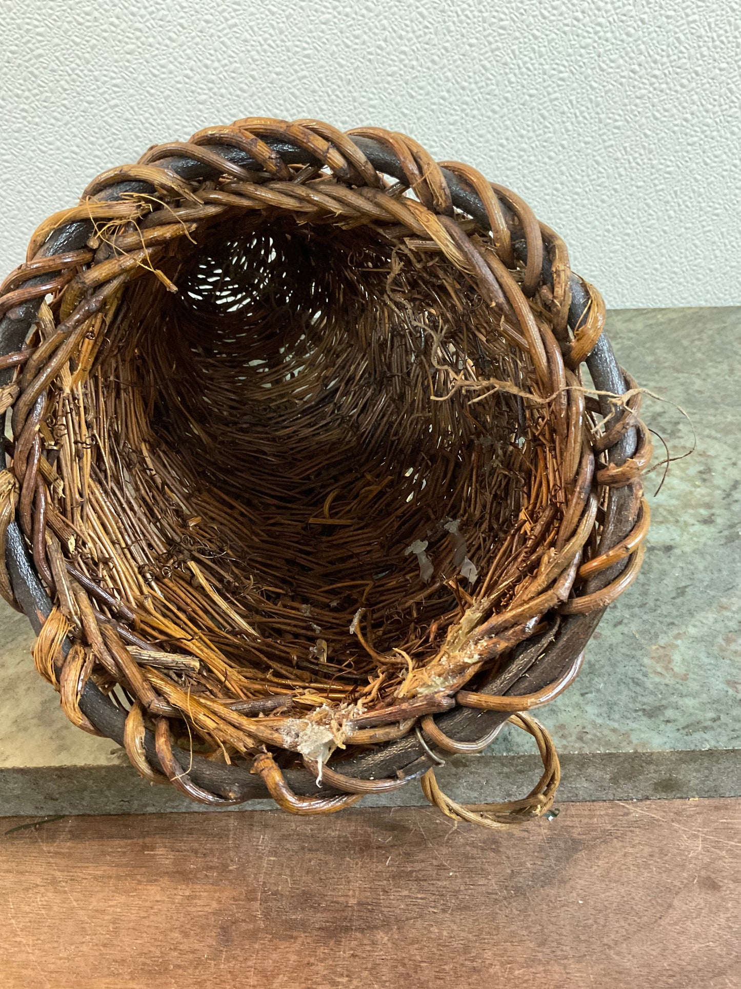 Wicker Twig Basket Horn Decoration