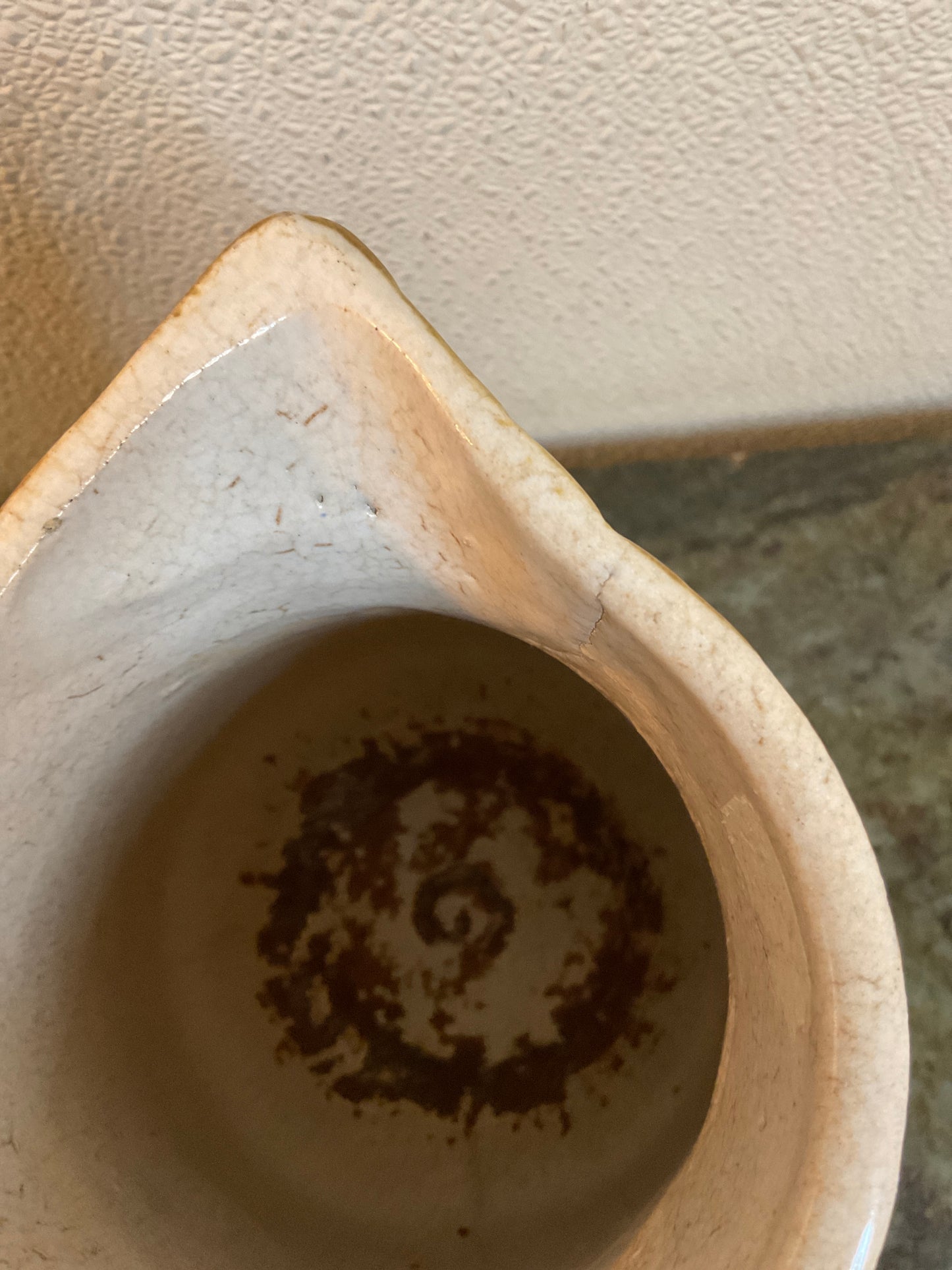 Brown Salt Glazed Stoneware Pitcher