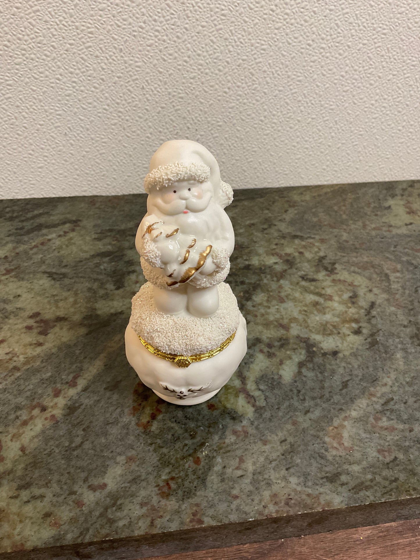 Vintage Porcelain Santa Trinket Box