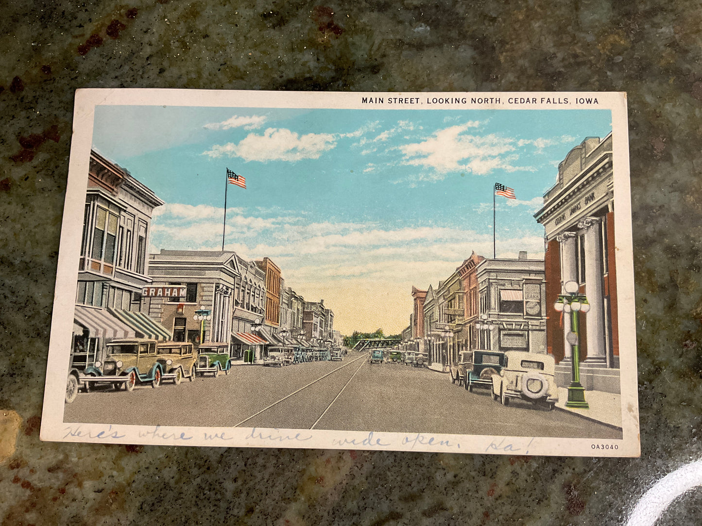 Main Street Cedar Falls IA Post Card 1931
