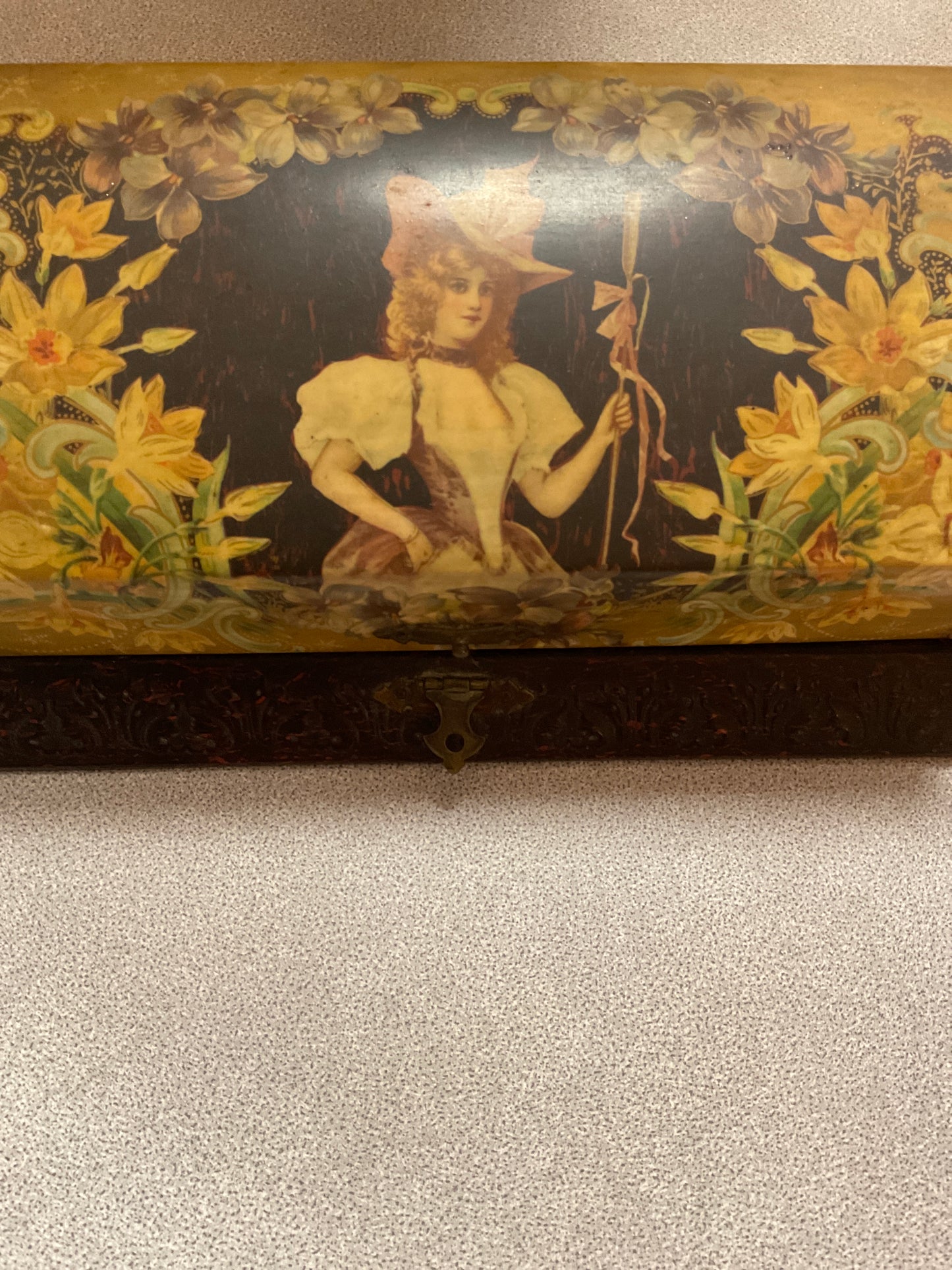 Antique Victorian Tin Vanity Box