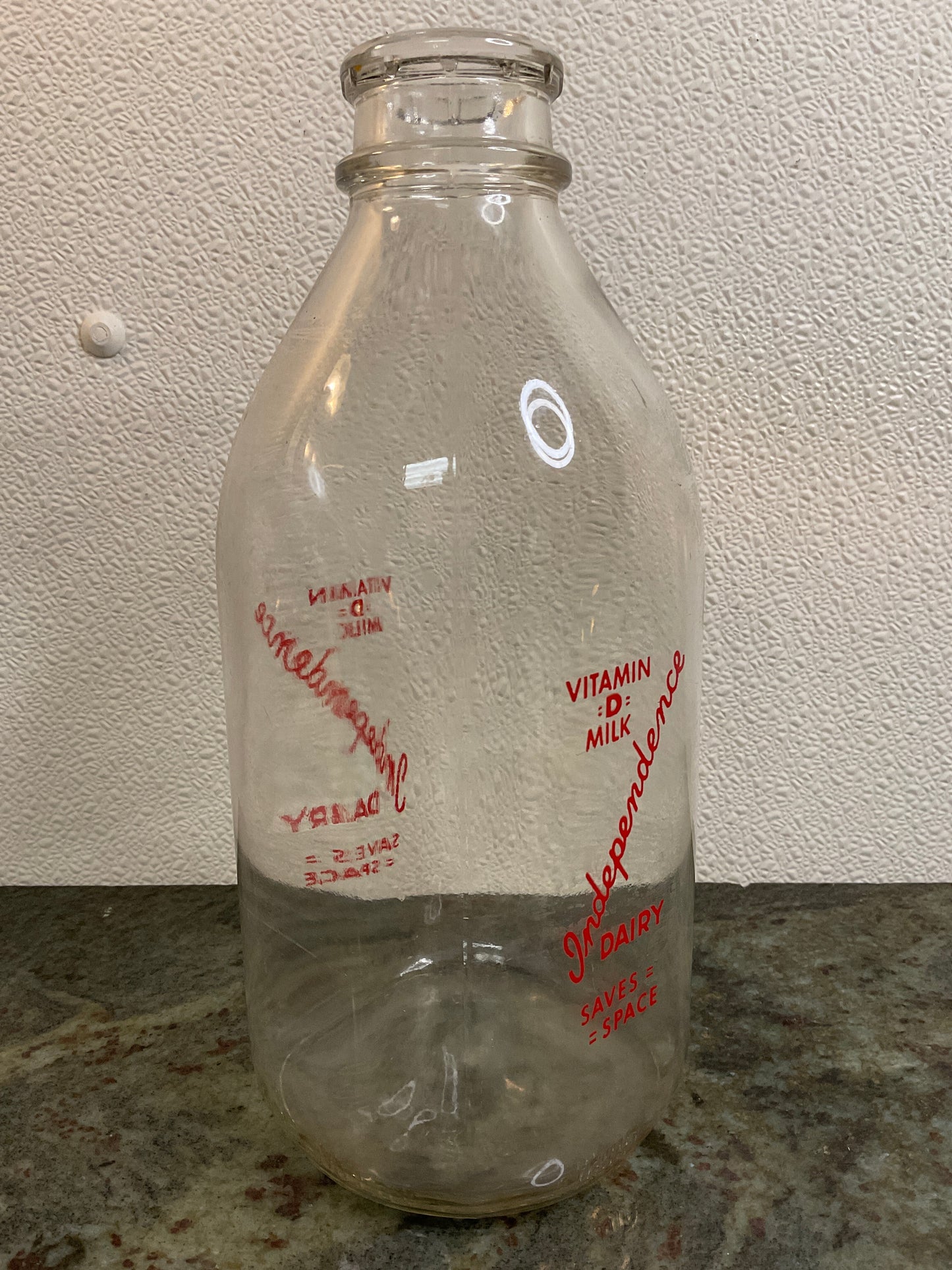 Independence Dairy Half Gallon Glass Jug