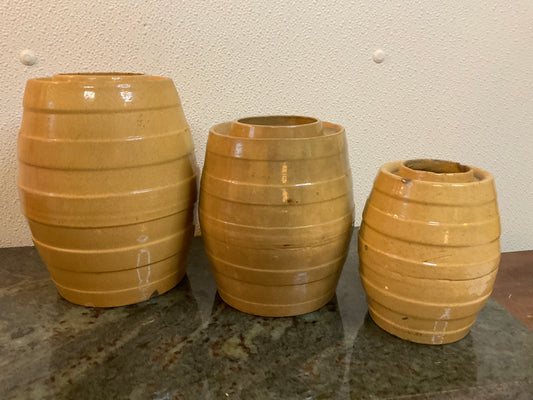 Rare 3 Piece YellowWare Canning Jars