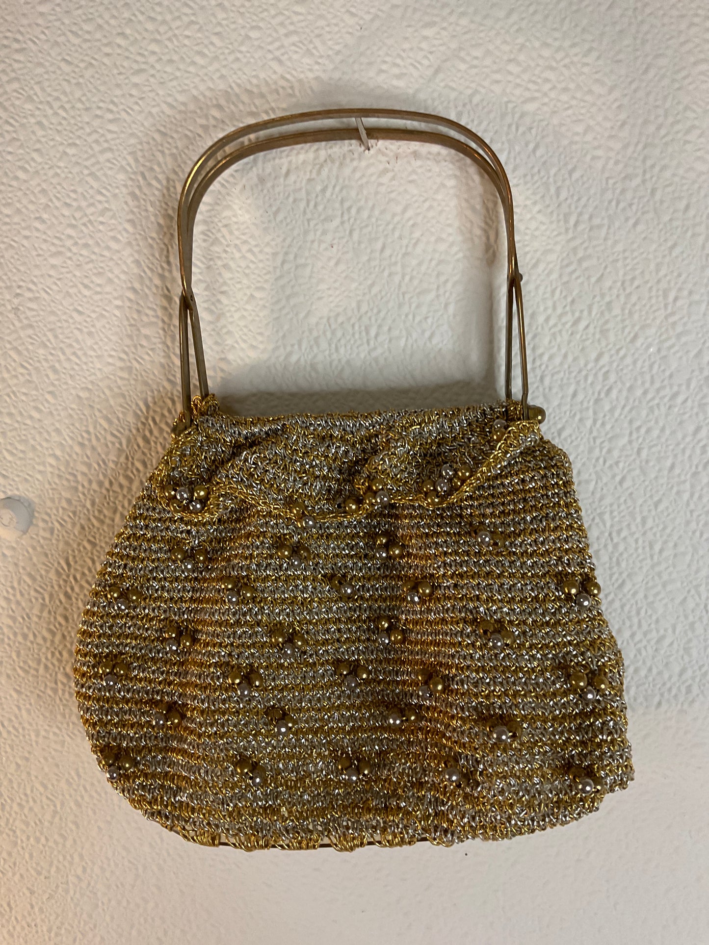 Vtg Crocheted Bead and Silver 1960