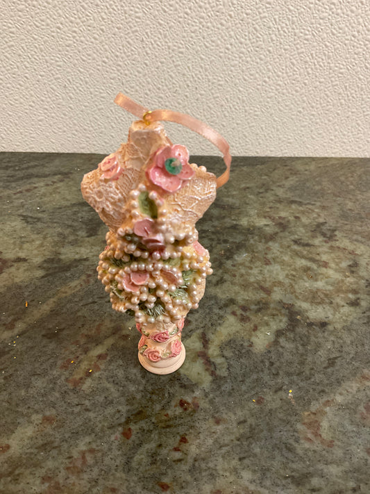 Dress Form Ornament with Pearls and Flowers