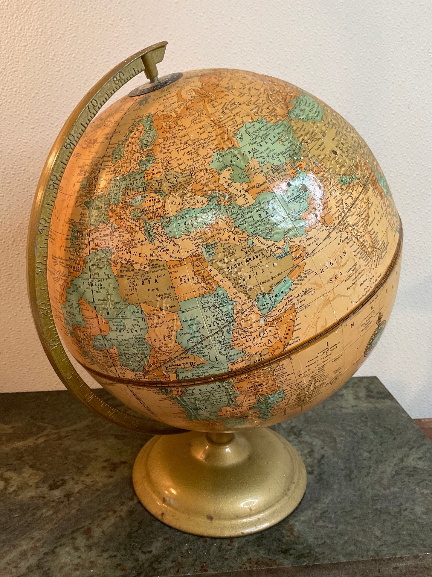Vintage George F Cram World Globe