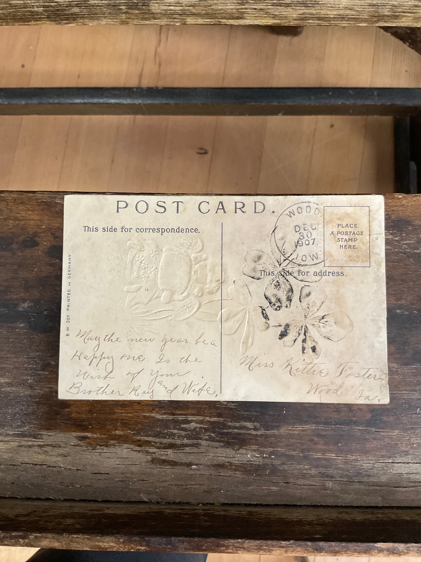 Antique Four Leaf Clover Post Card