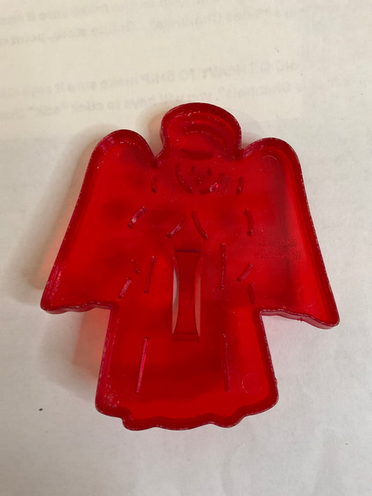Red Plastic Angel Cookie Cutter