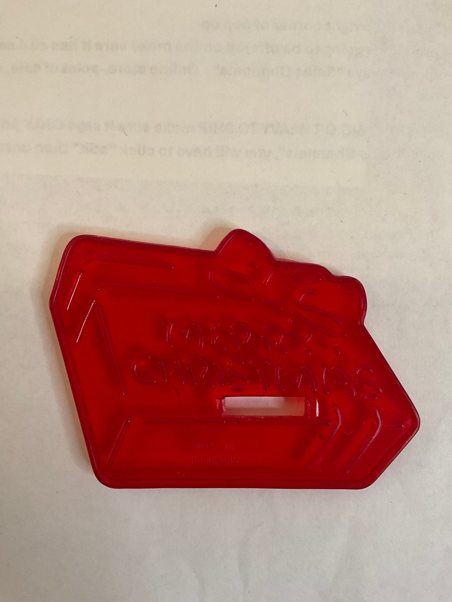 Red Plastic Christmas Present Cookie Cutter