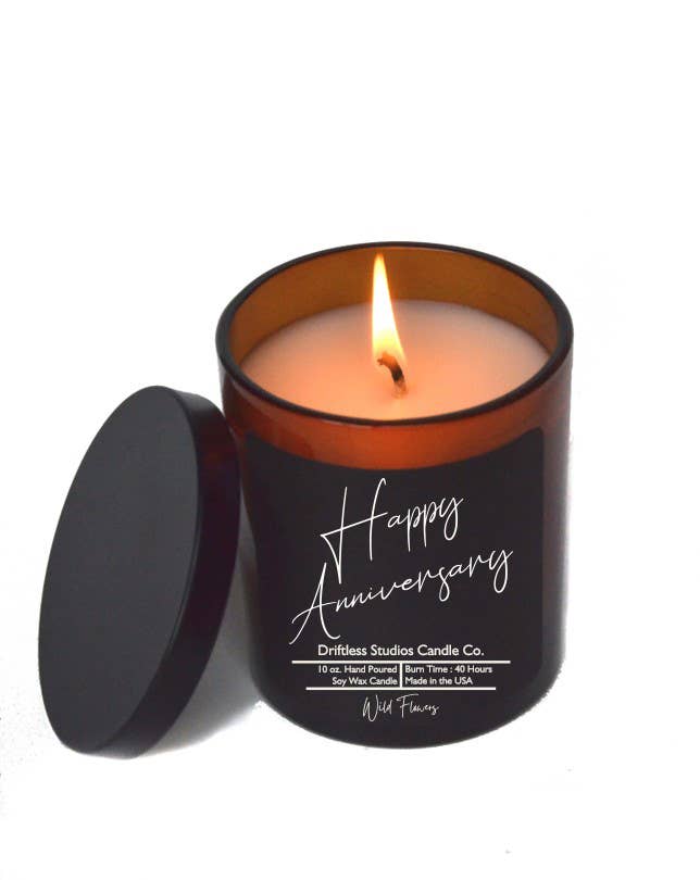 Happy Anniversary Gift Candles- Soy Wax Candle Gifts: Cinnamon Vanilla