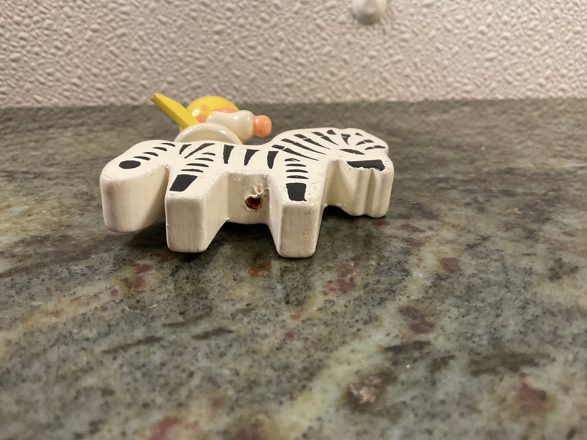 Vintage Hand-Painted Angel/Zebra Ornament