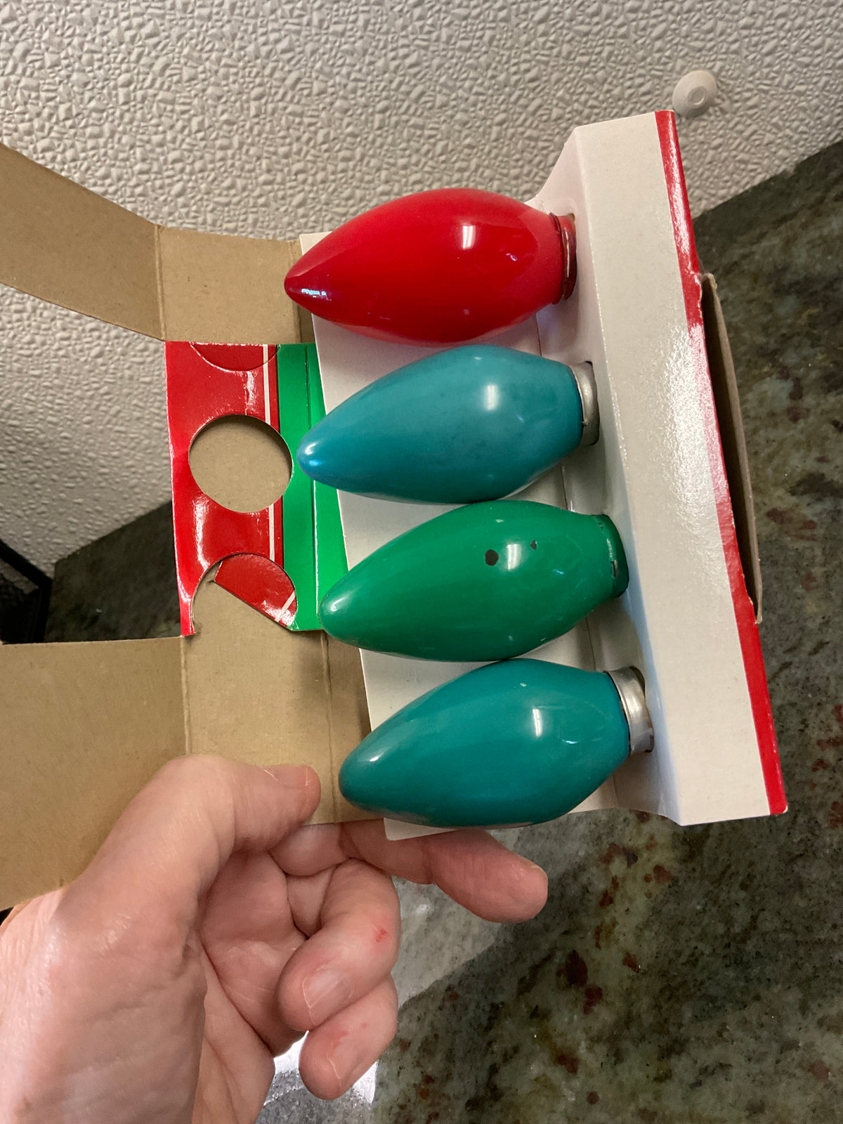 Vintage Christmas Bulbs-Red/Green/2 Turquoise