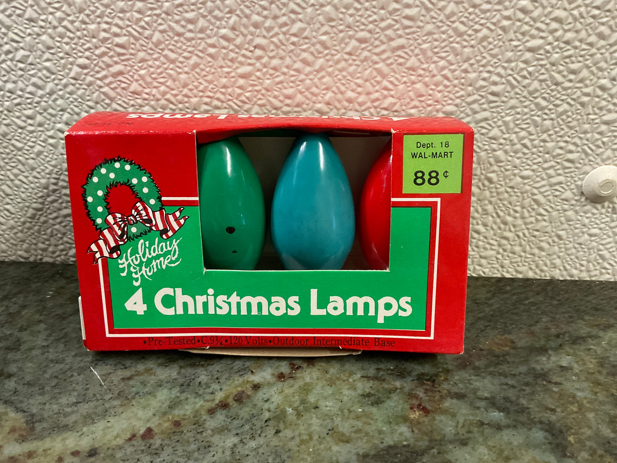 Vintage Christmas Bulbs-Red/Green/2 Turquoise